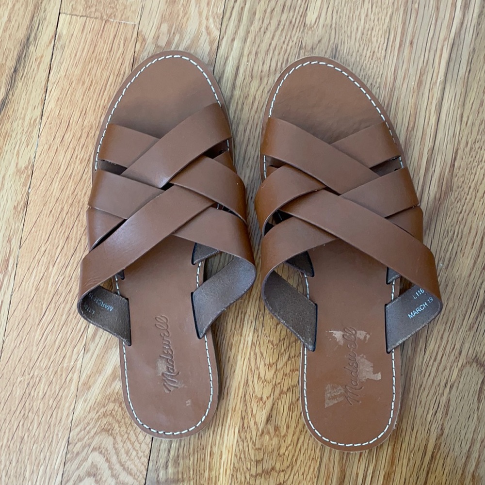 Madewell brown leather sandals - size 9